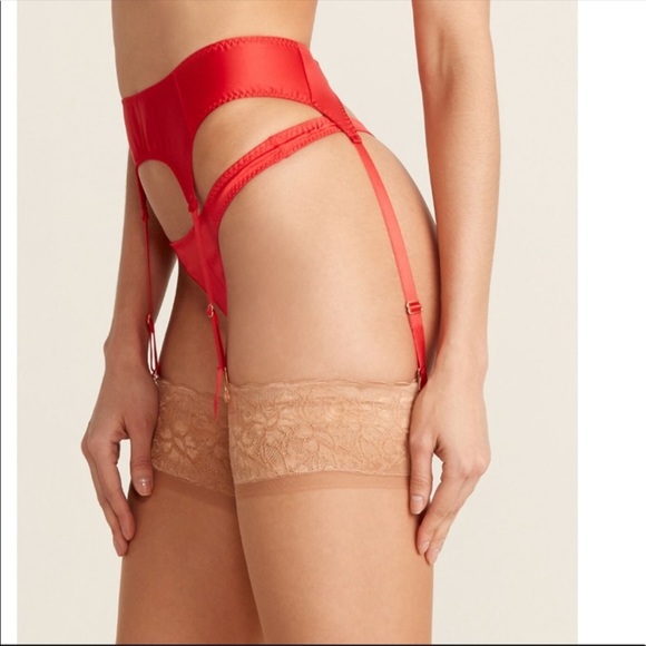 AP L’Agent satin Danita garter belt and thong set - Picture 2 of 6